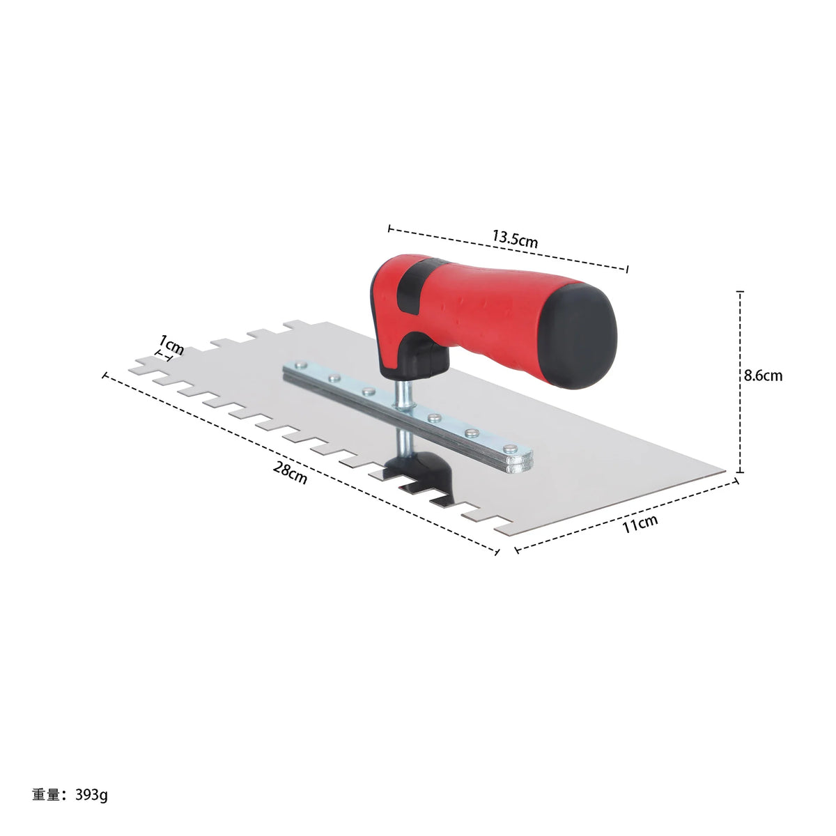 Square Notched Trowel, Stainless Steel Wall & Floor Tiling Tool