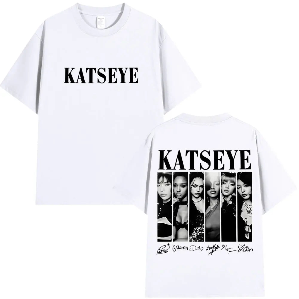 Vintage Korean Style Katseye Graphic T Shirts Kpop Fashion Men Women Popular T-shirt Streetwear Fashion Statement Shirt harajuku