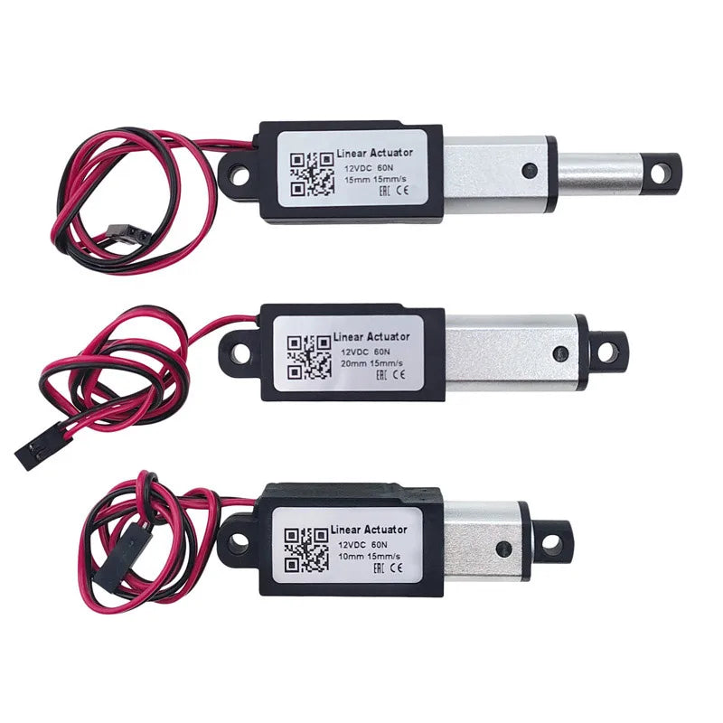1pc 12V Micro Linear Actuador Motor Actuador Lineal 10/15/20mm Stroke for Remote Control Robotics Home Automation 30/60/100/150N