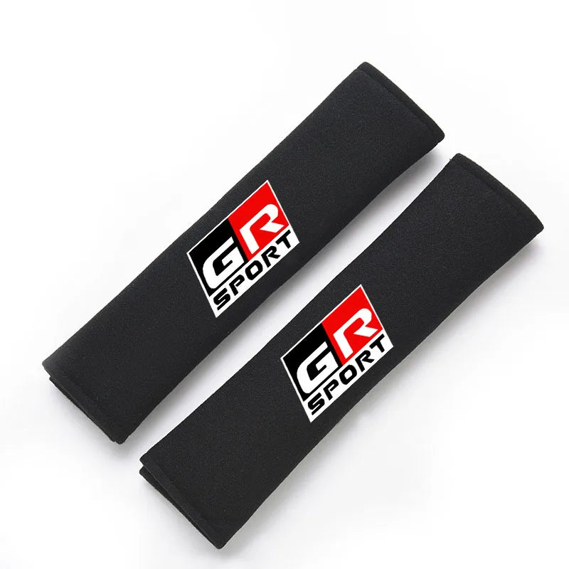Car Safety Belt Cover Shoulder Pad For Toyota GR Sport Gazoo Racing Yaris 86 Corolla Hilux Supra C-HR Accessories Decoration
