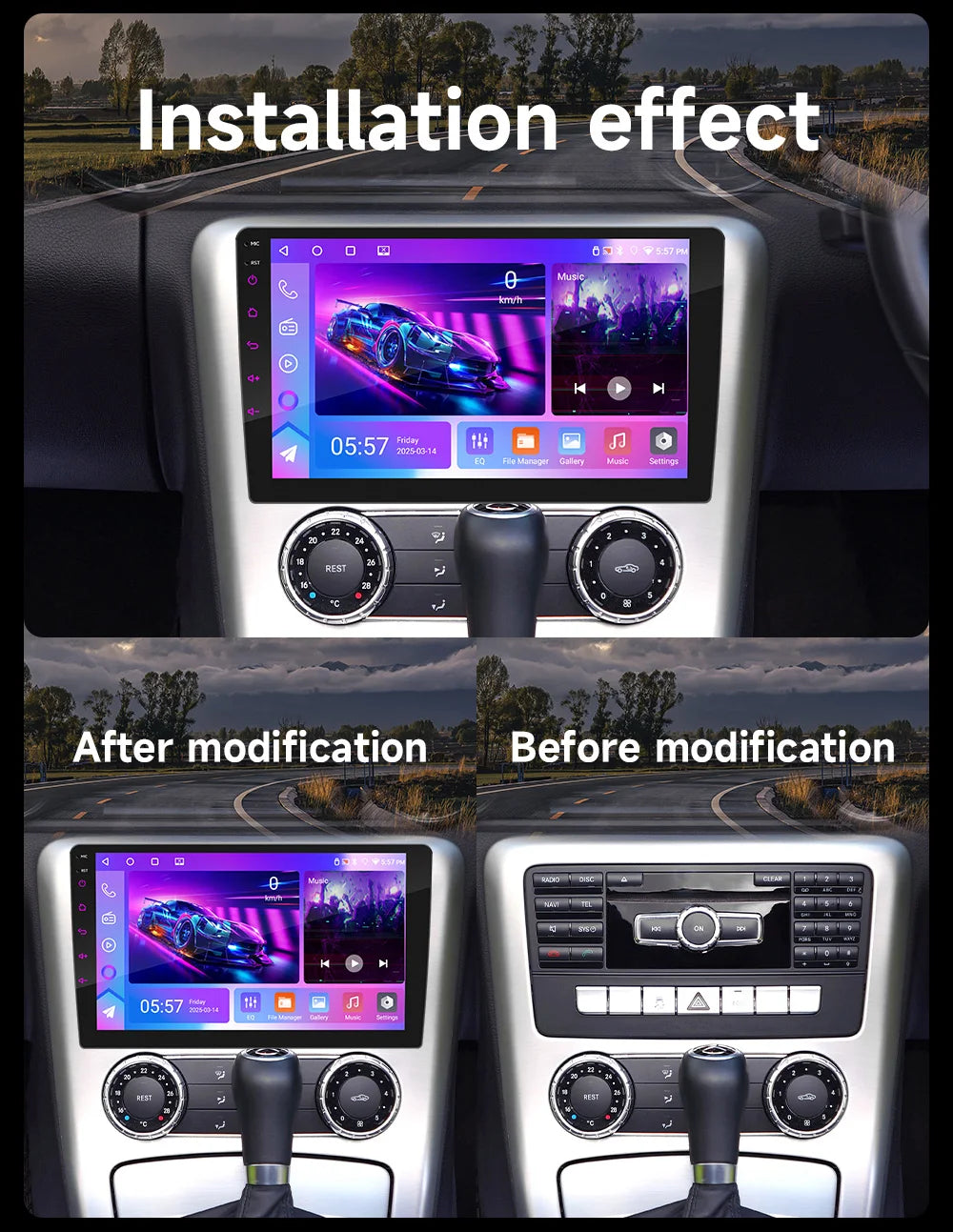 BQCC 9" 2-DIN Android Car Stereo — Octa-Core 6GB+128GB, CarPlay, GPS, 4G, WiFi, MirrorLink