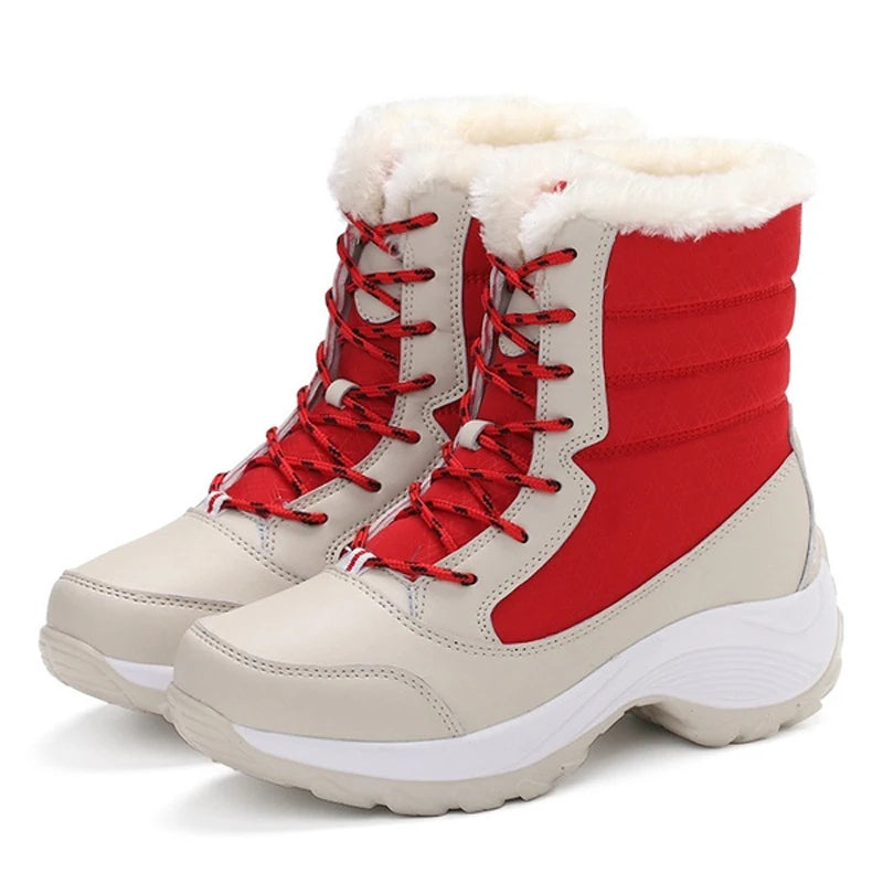 Women's Platform Wedge Snow Boots - Fur Lined Non-Slip Ankle Boots - photo 11