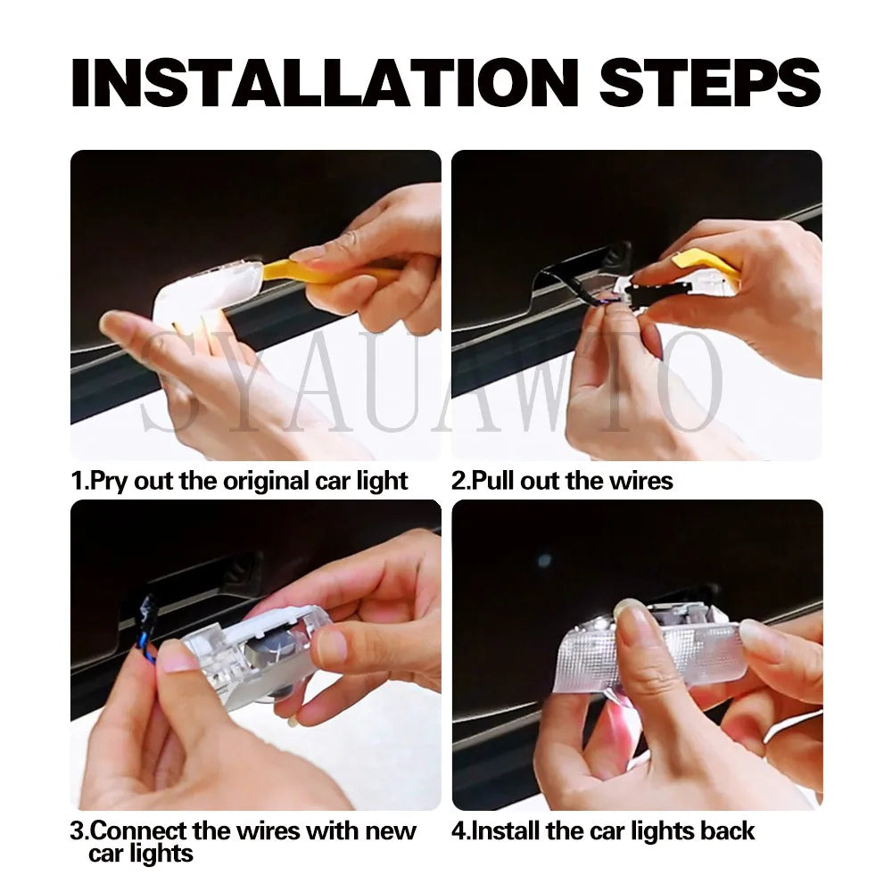 LED Car Door Logo Projector Ghost Shadow Welcome Light Accessories For TOYOTA Camry XV40 XV50 XV70 Corolla Prado150 Highlander