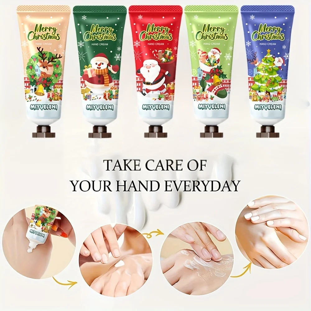 20 PCS Christmas Hand Cream +10 PCS Gift Bags Set, Christmas Gift Kit, Hand Cream with Aloe & Vitamin E, Cream Texture