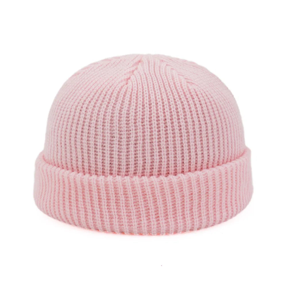Retro Sailor Knit Beanie - Short Roll-Up Cuff Skull Cap, Unisex - photo 24