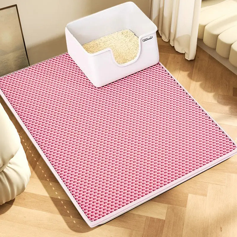 Honeycomb Cat Litter Mat - 2-Layer EVA Sand Trapping Pad