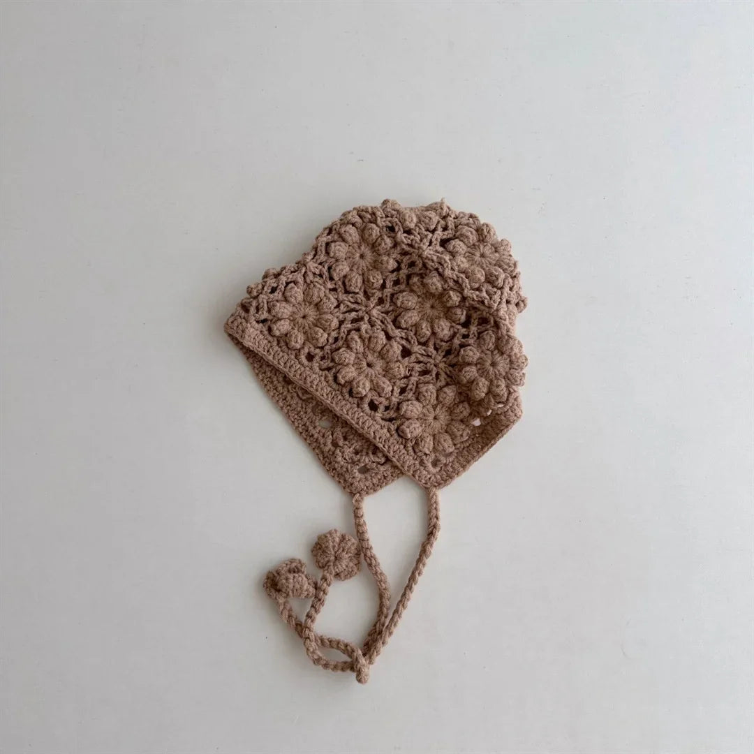 Baby Crochet Ear Flap Beanie - Handmade Knit Hat for Girls - photo 11