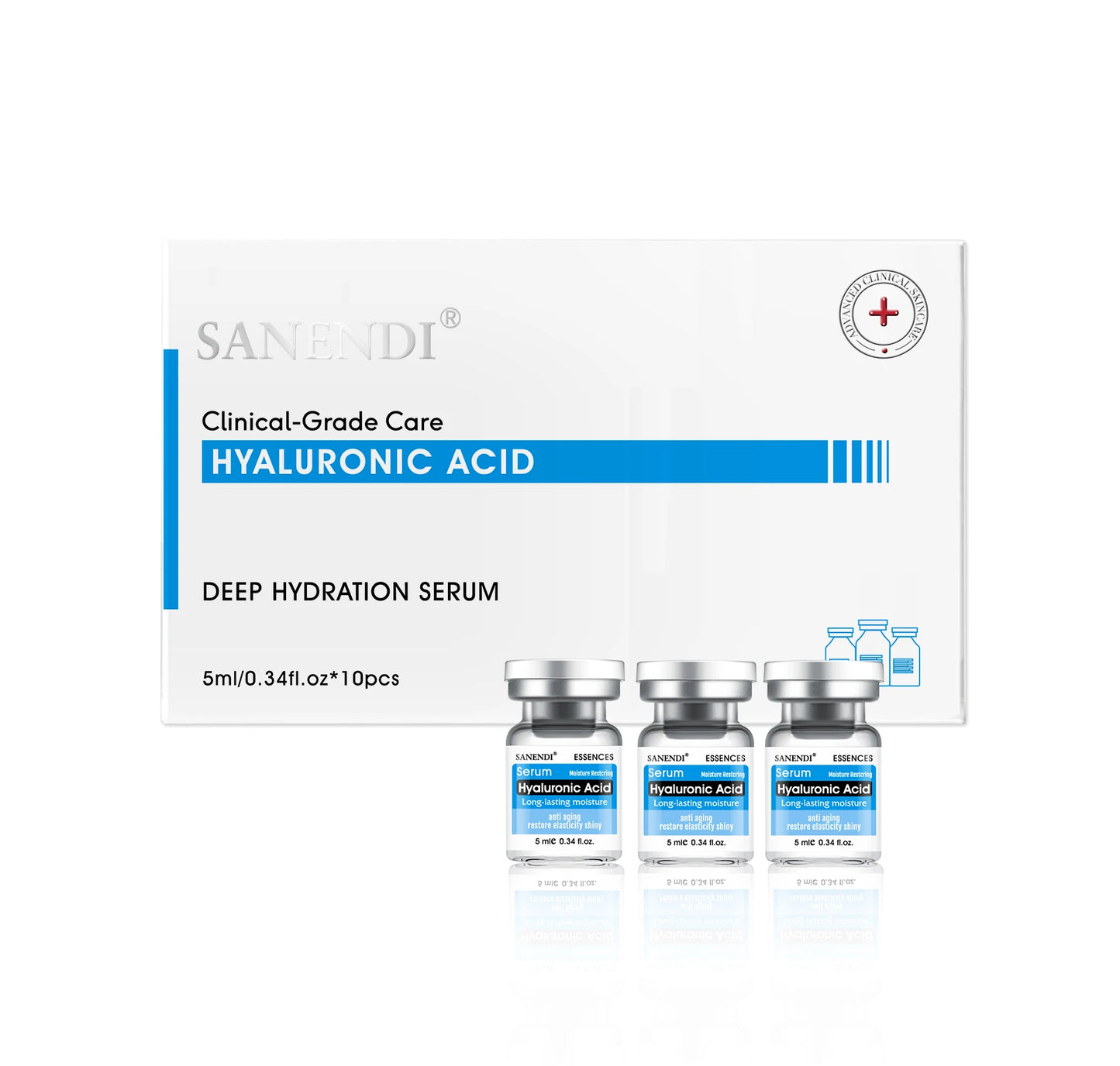 Six Peptide Ampoule Serum 10PCS – Hyaluronic Acid, Snail & Vitamin C Korean Skin Care for Dr.Pen