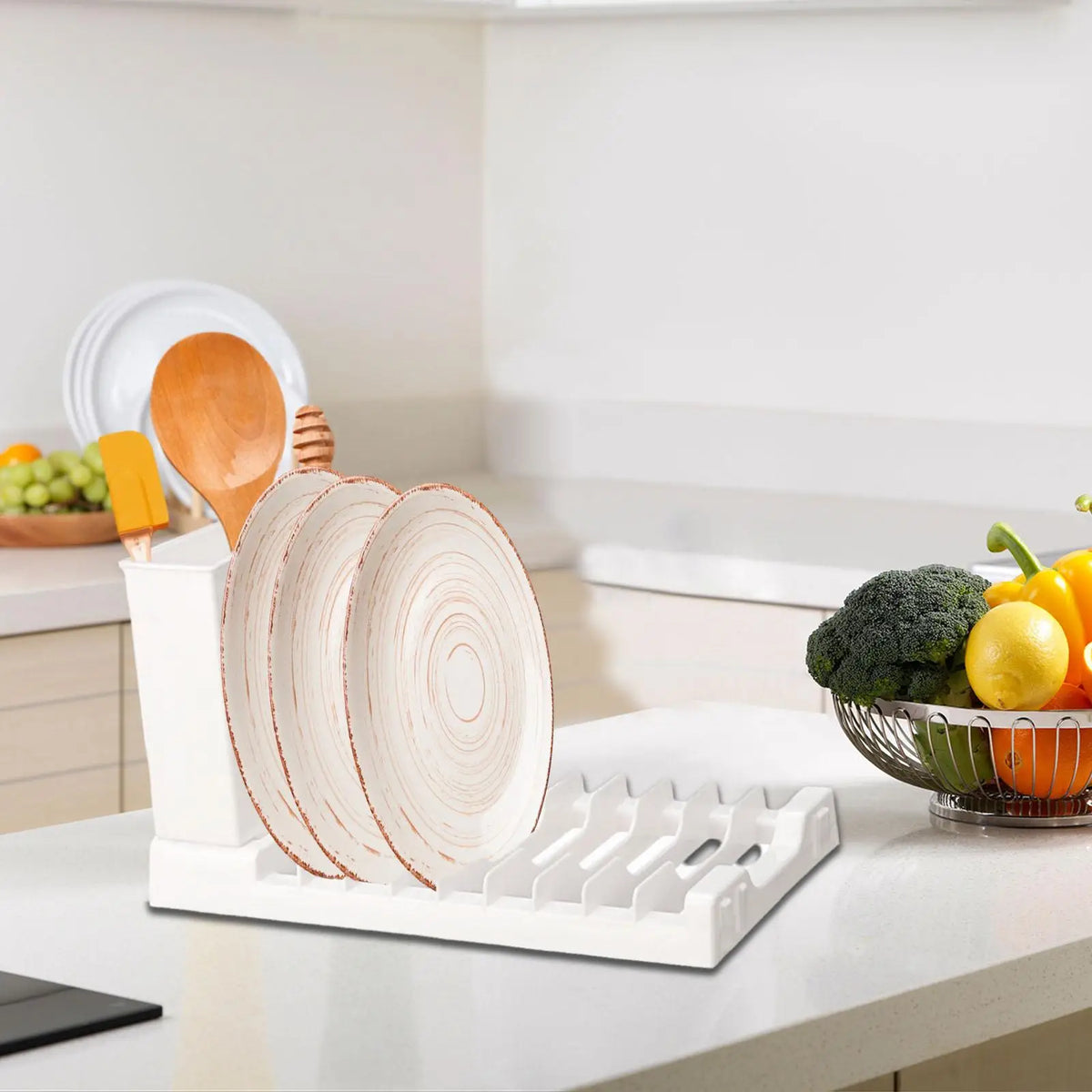Compact Dish Drainer with Cutlery Holder - Small Sink Drying Rack - photo 8