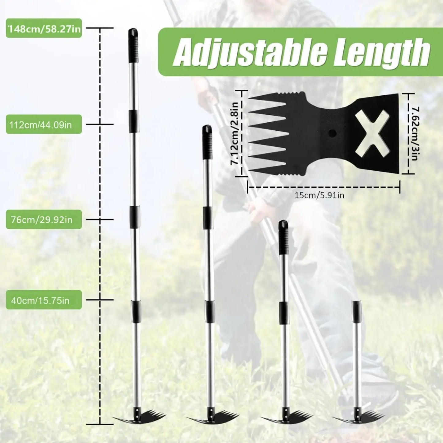 Dual Purpose Hoe Weeding Shovel Rake Garden Weeding Rake Cultivator Hoe Sharpened Hoe for Garden Heavy Duty Stand Weeding Tool