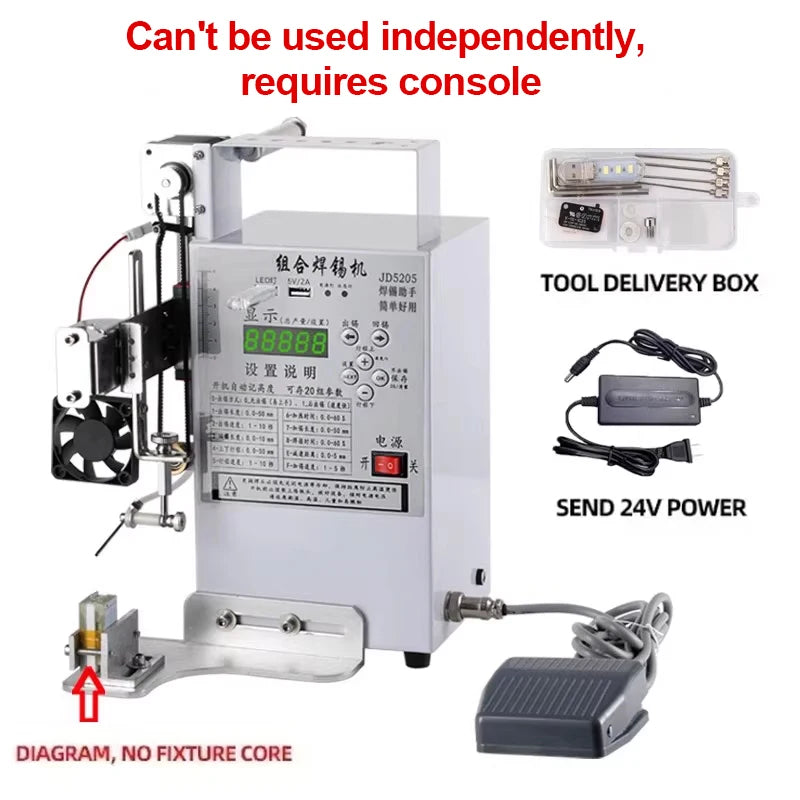 200W Semi Automatic Foot Operated Soldering Machine Electric Iron for Circuit Board USB Plug Soldering with Solder Station