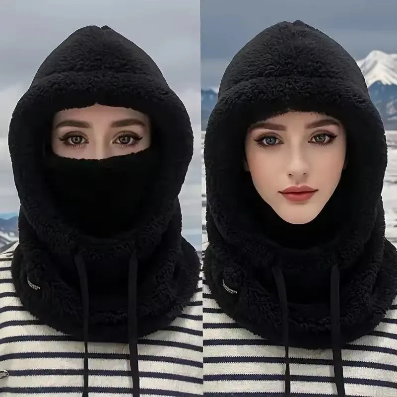 Fleece Balaclava Ski Hood, Windproof Face Cover