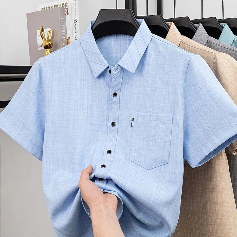 Men's Casual Short-Sleeve Shirt - Soft Wrinkle-Resistant, Travel