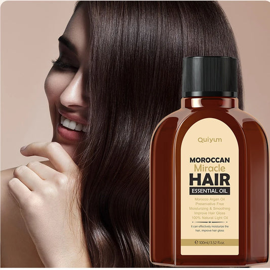 100ML Hair Care Oil Moroccan Pure Argan Hair Essential Oil for Dry Hair Types Multi-functional Hair Care Products for Woman