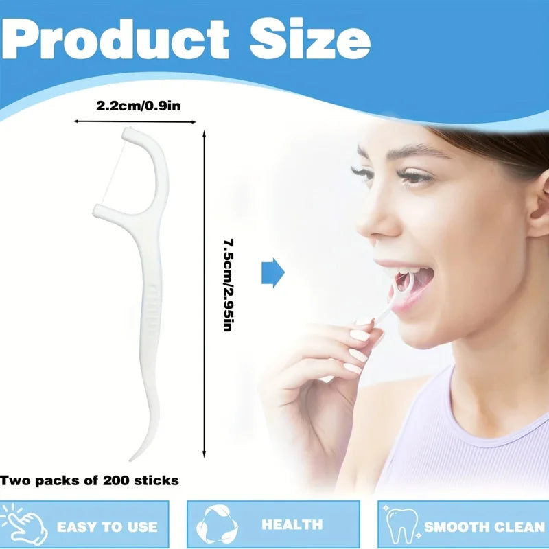 50 Pcs Disposable Dual-Use Dental Picks, Portable Toothpick & Floss Picks for Travel, Fresh Breath
