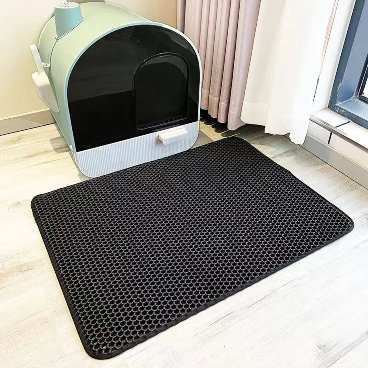 Large Waterproof Cat Litter Mat, 2-Layer Non-Slip