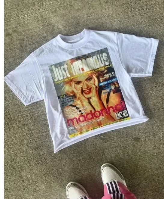 Y2K Oversized Newspaper Graphic Tee - Harajuku Streetwear T-Shirt - photo 7