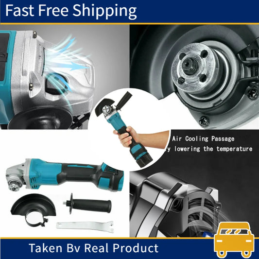 125mm Grinder Power Tool Polishing Cutting Machine For Makita 18V Battery Brushless Angle Grinder Cordless Electric Angle
