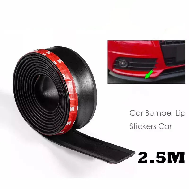 Universal Car Bumper Lip Splitter Spoiler Rubber Skirt BodyTrim Bumper Scratch-Resistant Anti-Collision Soft Rubber Strip