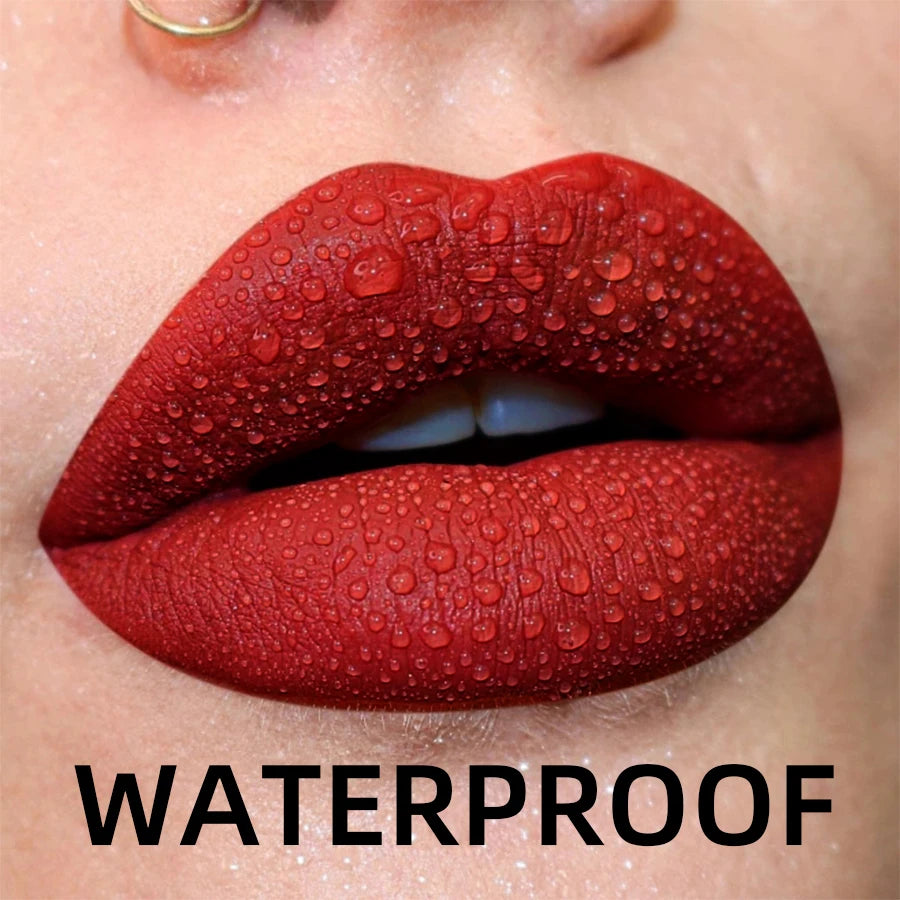 19 Colors Matte Velvet Lip Gloss Waterproof Liquid Lipstick Nude Black Lips Tint Makeup Lip Glaze Cosmetics Red Lip Stain Beauty