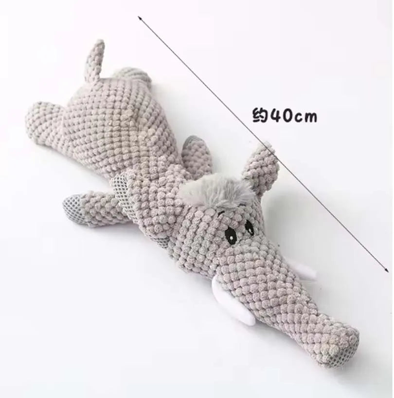 Plush Squeaky Animal Dog Toys - Wolf, Lion & Elephant - photo 5