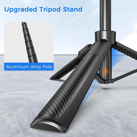 50" Selfie Stick Travel Tripod – Phone Stand + Remote
