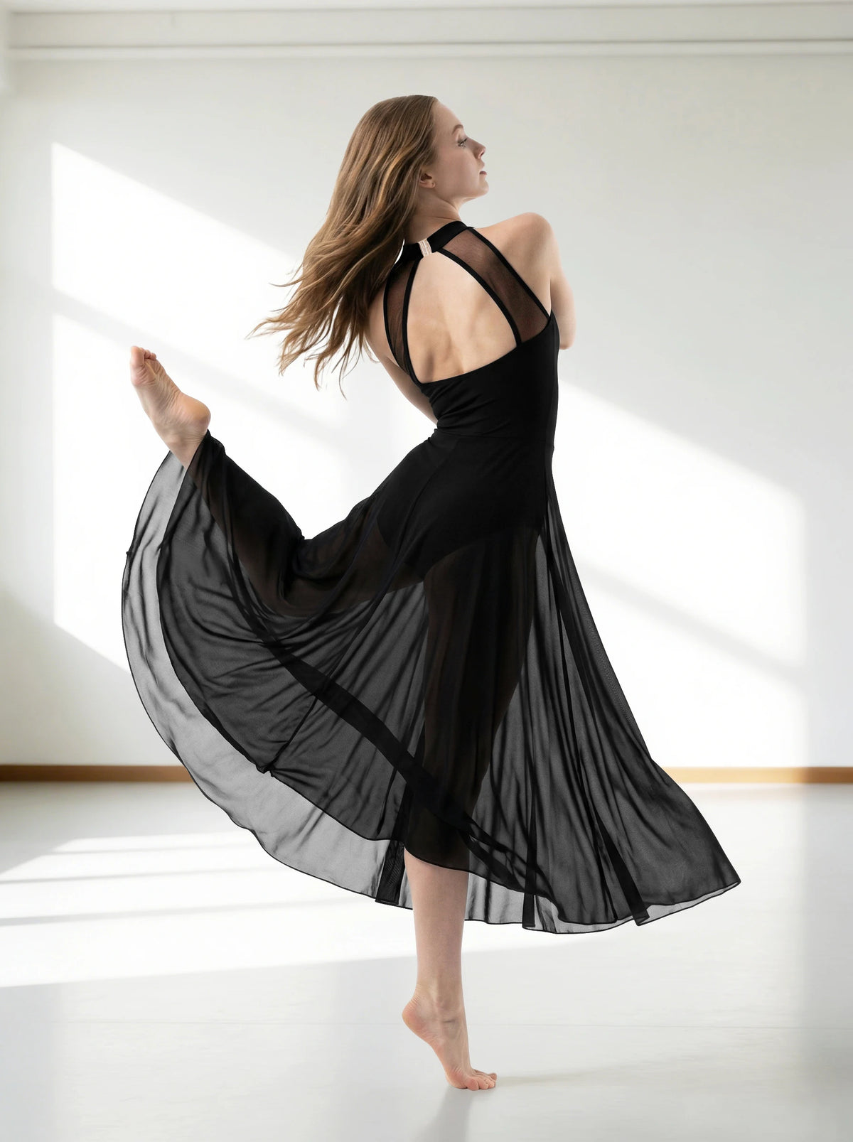 Women's lace flower lyrical dance dress