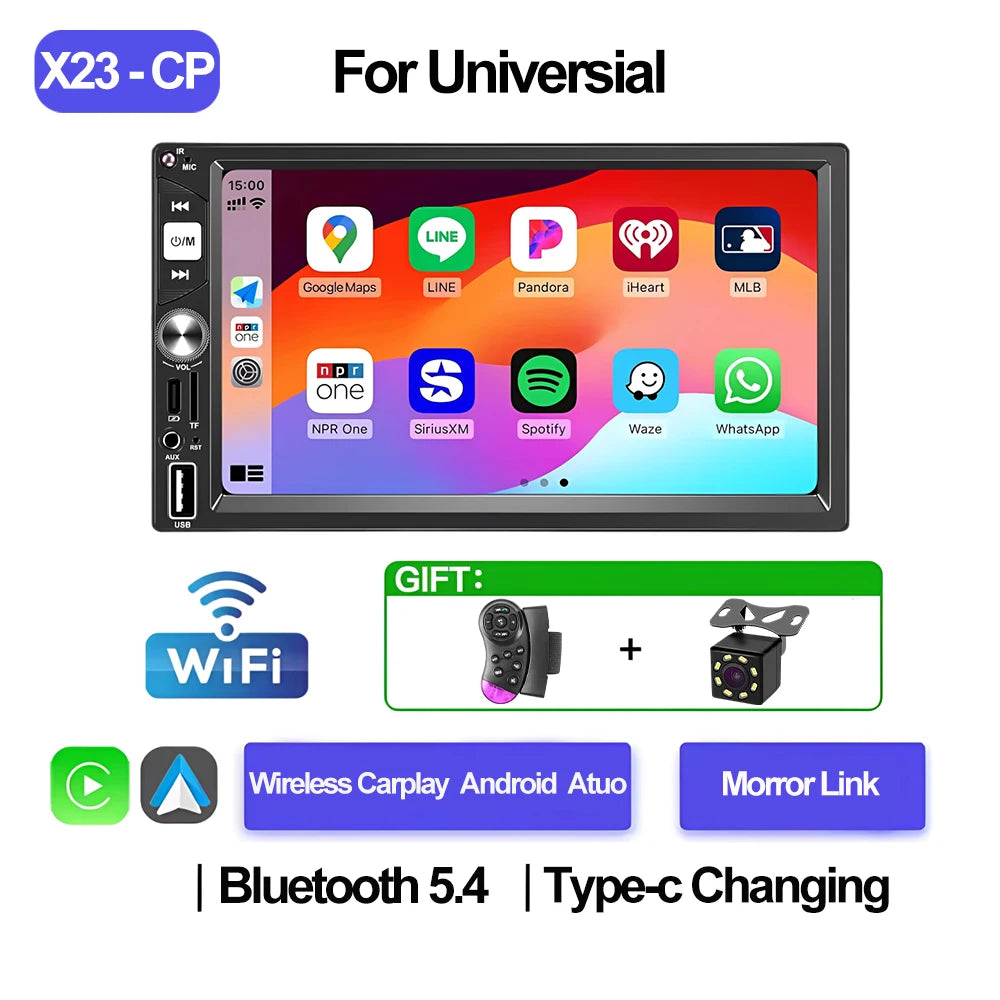 7 Inch Car Radio 2 Din Carplay Android Auto MP5 Player Multimedia Mirror Link Universal Autoradio Double FM ISO USB Bluetooth
