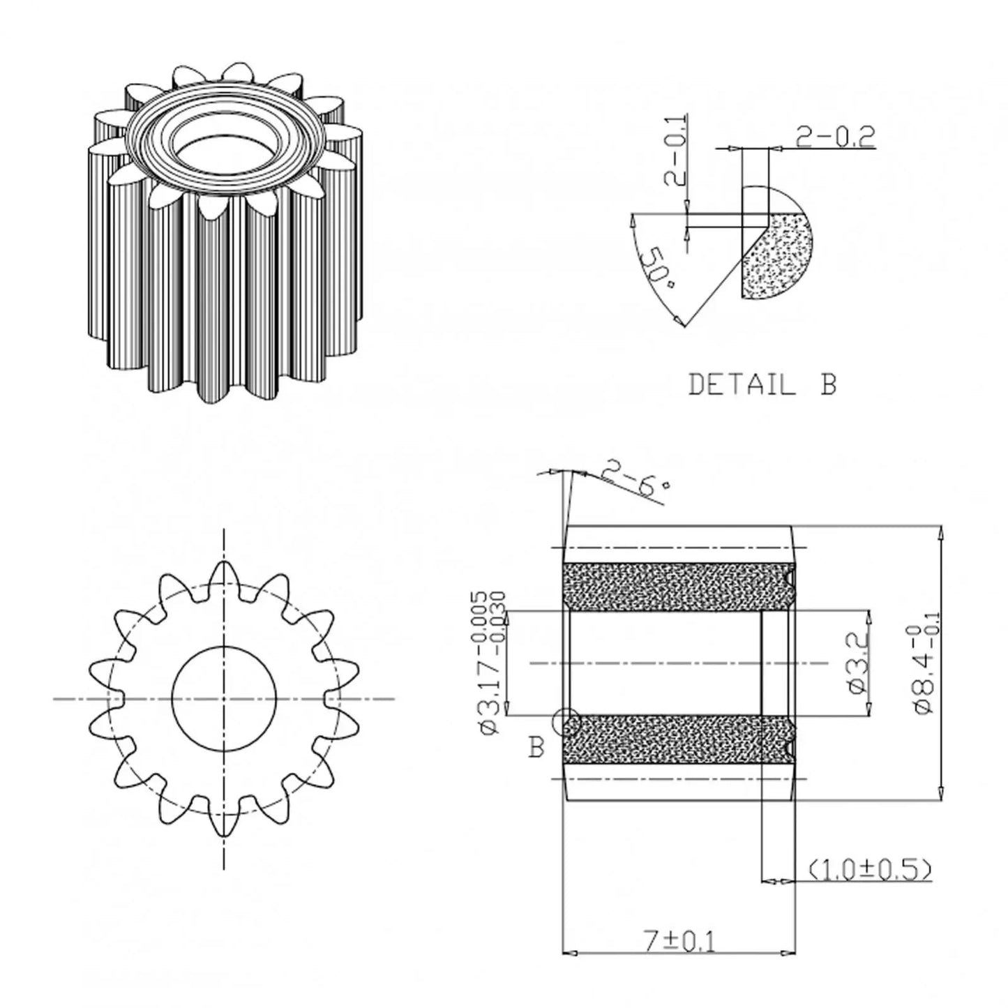 RS550 DC Motor 14 Teeth 8.2mm/9.5mm 21V Gear for Mini Chain Saw Electric Motor Engine Drill Rechargeable Power Tool Accessories