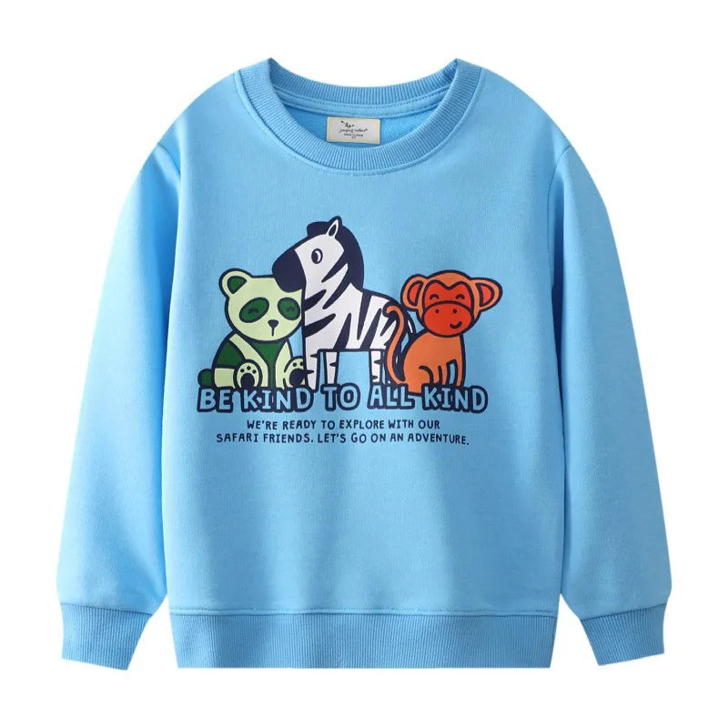 Jumping Meters 2-7T Aircrafts New Autumn Spring Baby Sweatshirts Long Sleeve Children's Clothing Animals Kids Sport Shirts