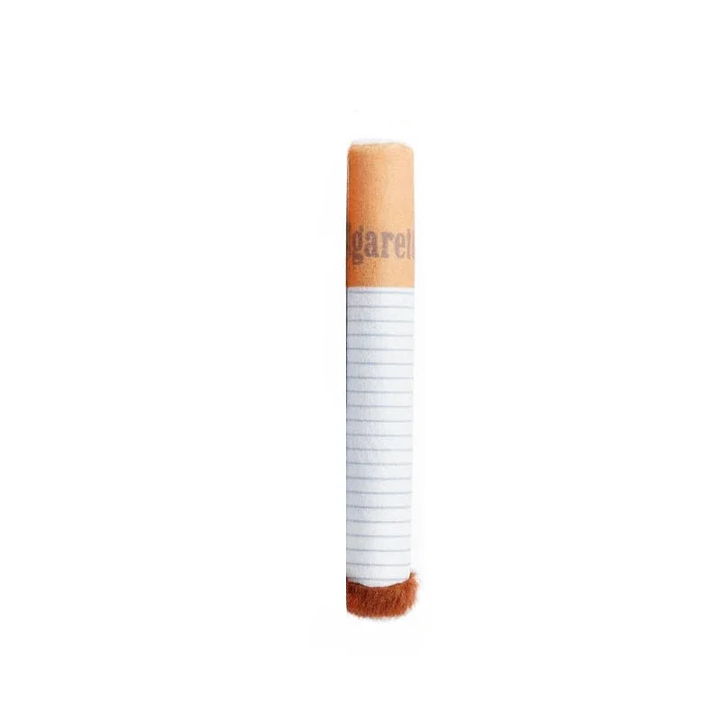 Funny Cigarette Pack Plush Dog Toy Set, Squeaky