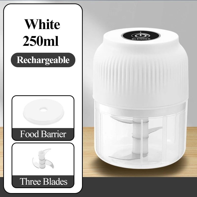 Mini Electric Garlic Chopper - USB Rechargeable 250ml Food Chopper - photo 8