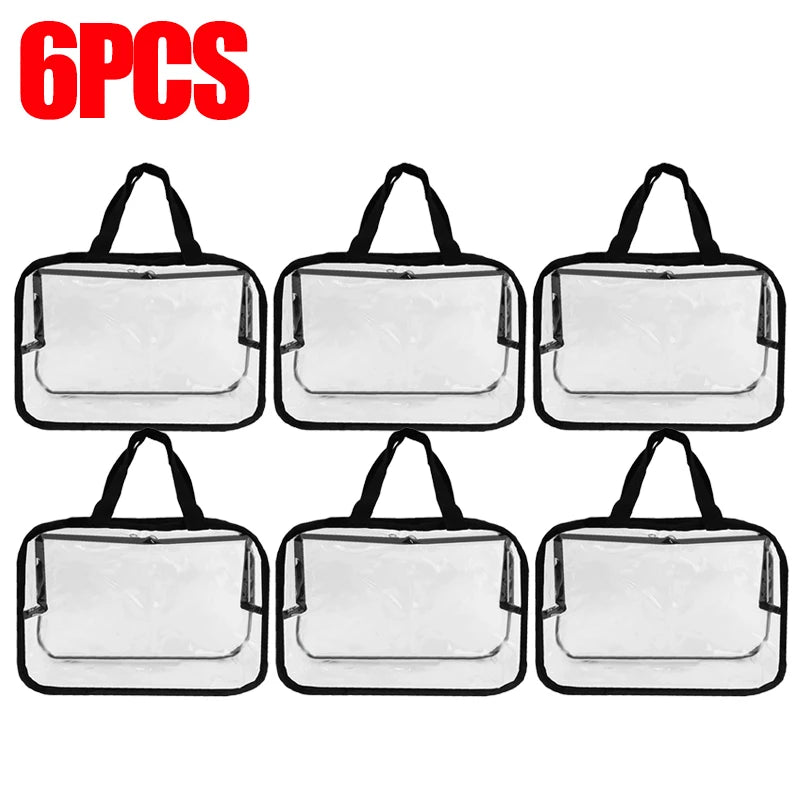6/1x Large Toys Storage Bag Reusable Clear PVC Bags For Books Building Blocks Organizer Portable Travel Waterproof Container Bag