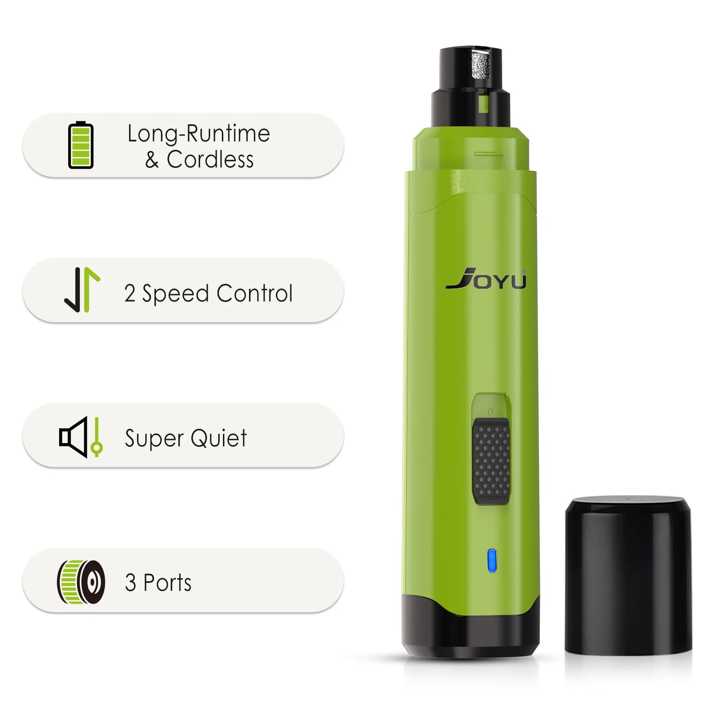 2-Speed Rechargeable Dog Nail Grinder — Quiet Electric Pet Nail Trimmer
