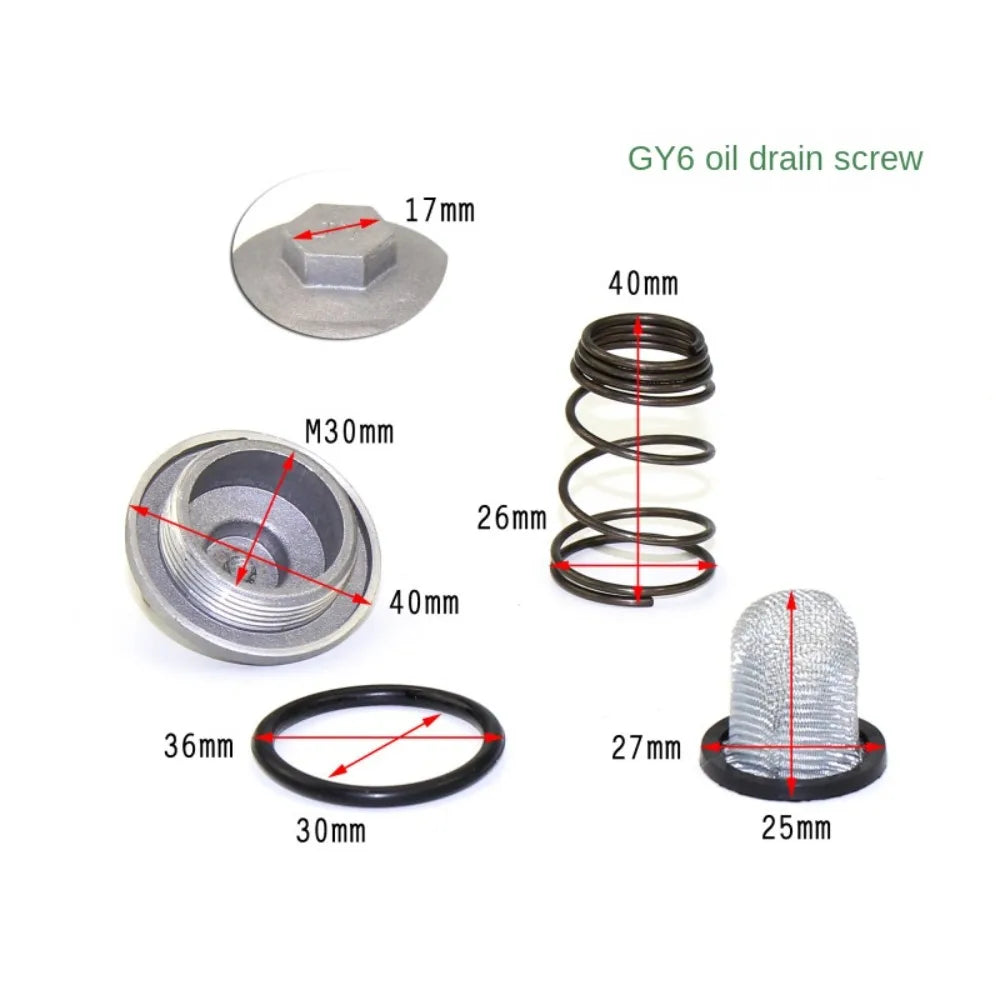 GY6 Engine Parts Oil Filter Auto Accessories 125/150 50cc To 150cc Plug Oil Filter Circuit Oil Screen for Baotian /Benzhou