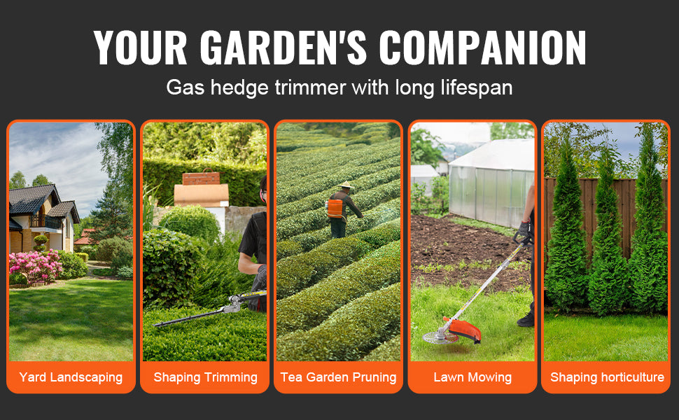 SucceBuy 52CC 6-in-1 Gas Multi-Tool — Hedge Trimmer & Brush Cutter