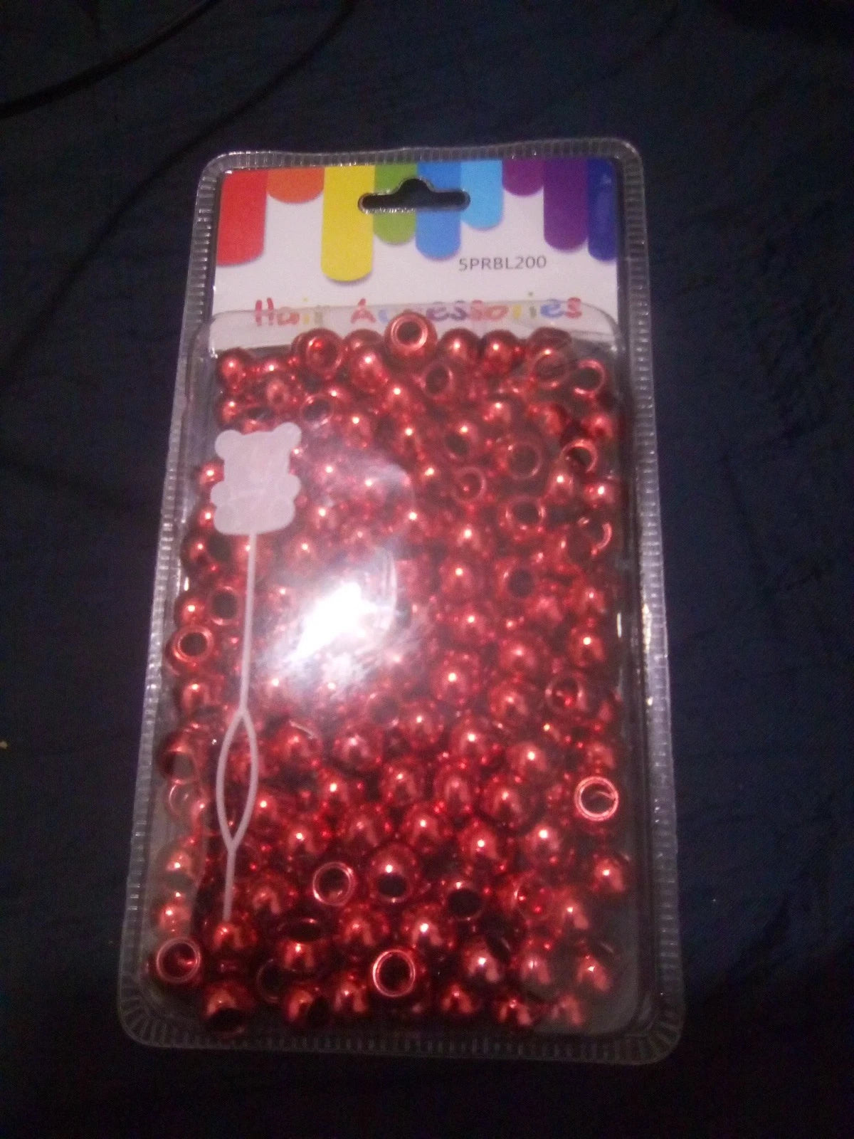 Hair Accessories Ebo Glitter Color Round Plastic Hair Beads