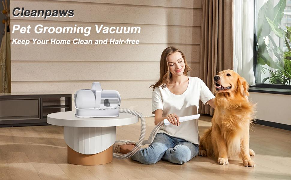 Dog Grooming Vacuum Kit 7 in 1, Cat & Dog Hair Vacuum Brush for Shedding - Includes Rollers, Deshedding Mitts, Nail & Paw Trimmer