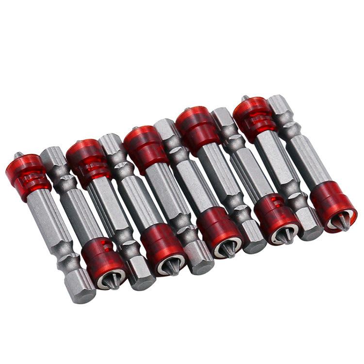 4Pcs 50MM Magnetic Hex Shank Electric Screwdriver Bits - Red Phillips Head Power Tool Accessories with Anti-Slip Grip