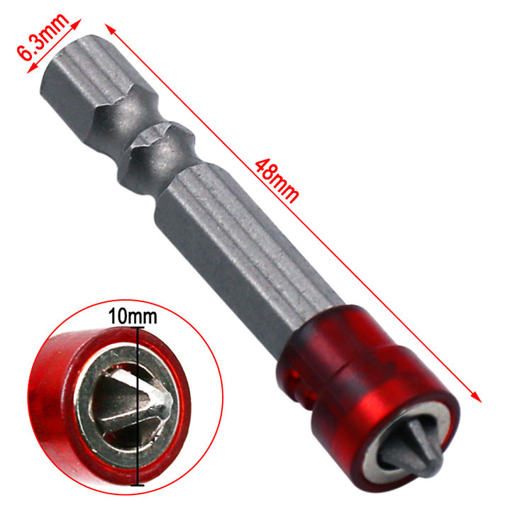 4Pcs 50MM Magnetic Hex Shank Electric Screwdriver Bits - Red Phillips Head Power Tool Accessories with Anti-Slip Grip