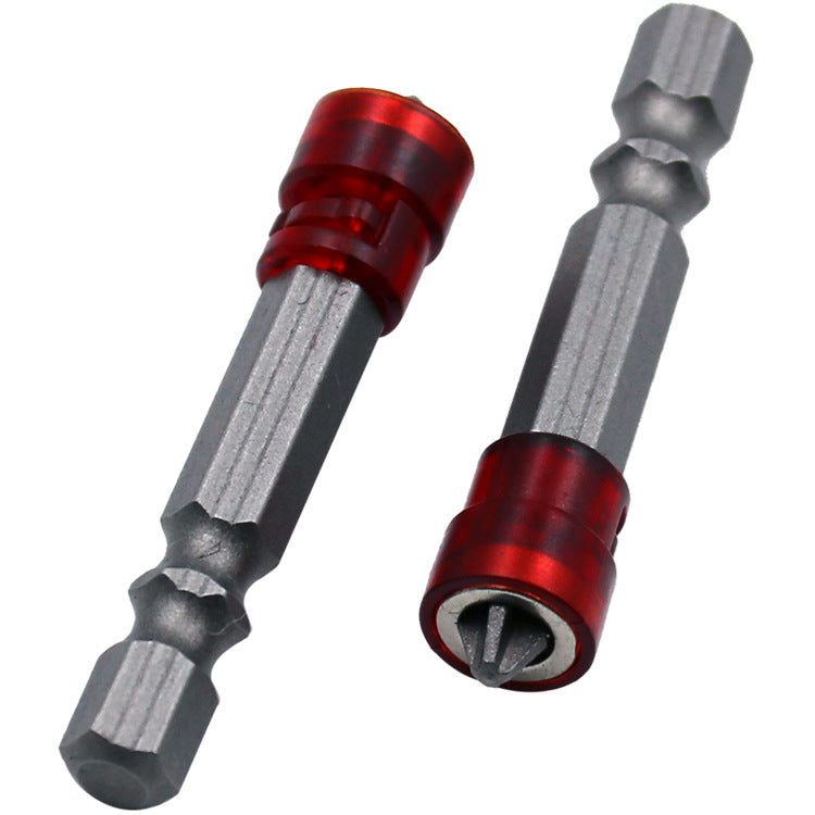 4Pcs 50MM Magnetic Hex Shank Electric Screwdriver Bits - Red Phillips Head Power Tool Accessories with Anti-Slip Grip