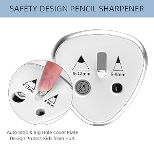 Tenwin New Two-hole Electric Automatic Pencil Sharpener Switch Pencil Sharpener Home Office School Supplies Stationery Art