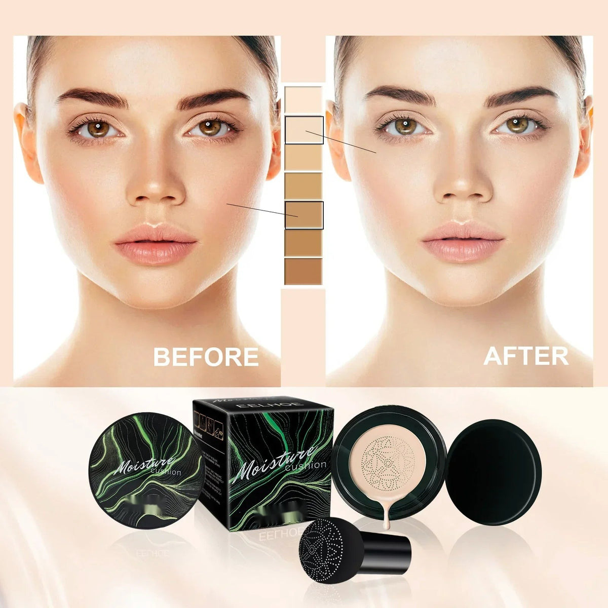 Moisturizing Waterproof CC Cream Foundation with Applicator