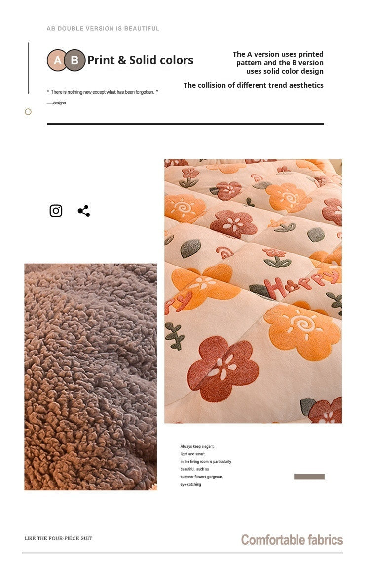 Lamb Fleece Winter Quilt, Double-Sided Velvet Comforter