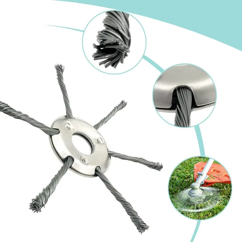 Steel Wire Wheel Trimmer Head 6/7" Universal for Brushcutter