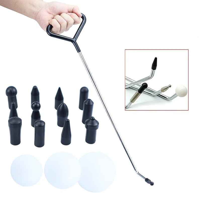 Paintless Dent Repair Kit - Stainless Steel Push Rods & Crowbar
