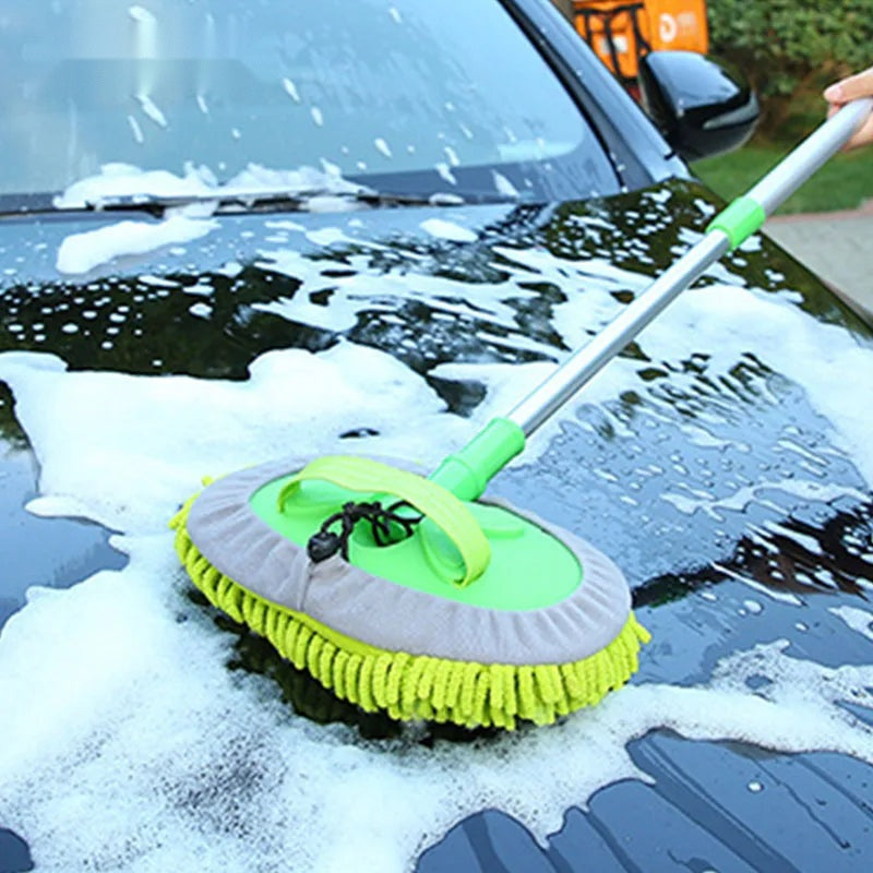 Adjustable Long Handle Car Cleaning Brush - Super Absorbent Wash Tool