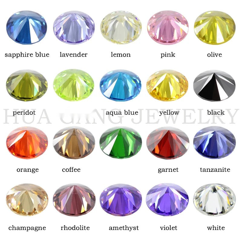5A Round Cubic Zirconia Loose Stones Multicolor CZ Beads Jewelry