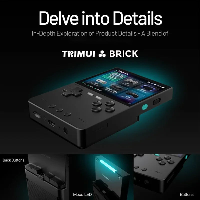 BRICK Retro Handheld Game Console Portable Video Player Open Source Linux System 3.2 Inch HD Screen Games Boy Gifts New