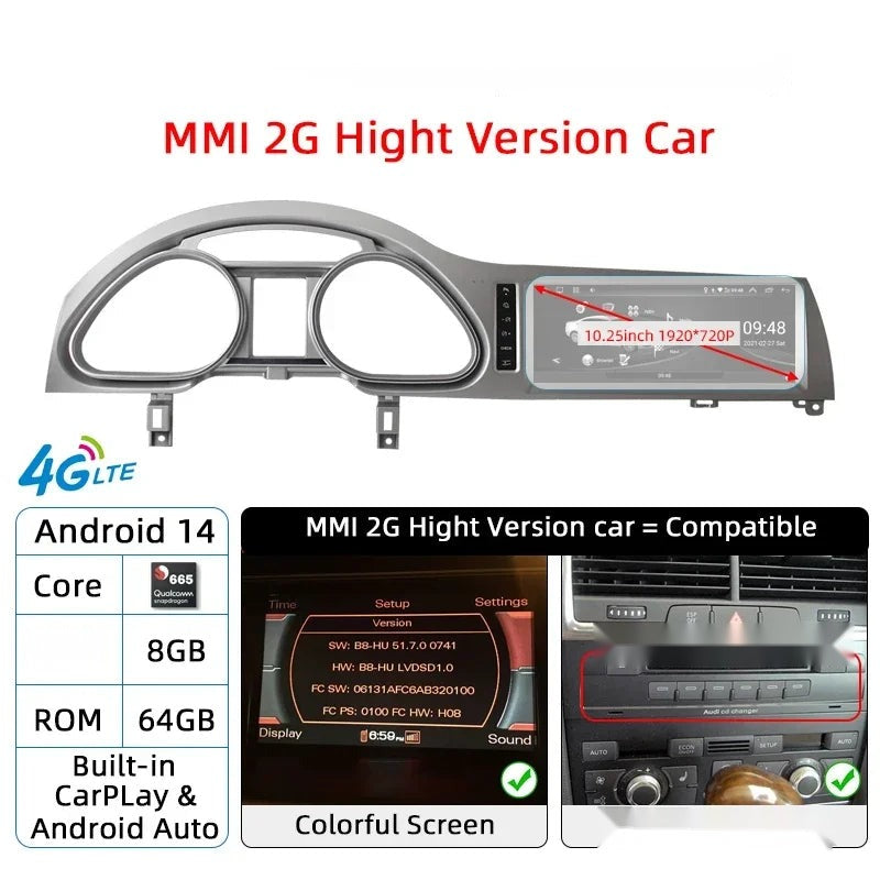 CarPlay & Android Auto Car Stereo for Q7 (2005-2015)
